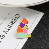 Fashion Origami Crane Rabbit Penguin Elephant Cat Goose Whale Horse Brooches Colorful Splicing Animal Enamel Pins Badges Jewelry
