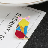 Fashion Origami Crane Rabbit Penguin Elephant Cat Goose Whale Horse Brooches Colorful Splicing Animal Enamel Pins Badges Jewelry