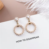 Fashion Simulated Pearl Statement Big Small Hoop Earrings for Women Exaggerate Circle Earrings Personality Nightclub Jewelry