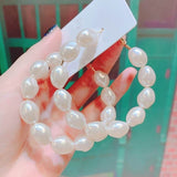 Fashion Simulated Pearl Statement Big Small Hoop Earrings for Women Exaggerate Circle Earrings Personality Nightclub Jewelry