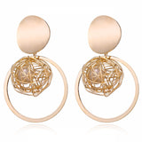 Fashion Statement Earrings 2019 Big Geometric Round Earrings For Women Hanging Dangle Earrings Drop Earing Modern Female Jewelry