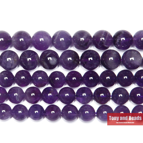 Free Shipping AAAA Quality Natural Stone Purple Amethysts Crystals Round Loose Beads 15" Strand 3 4 6 8 10 12MM Pick Size