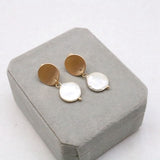 Free Shipping Cute Shell Pearls Geometric Clip Earring