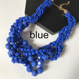 Free Shipping New Fashion Choker Statement Braided Acrylic Beaded Necklace