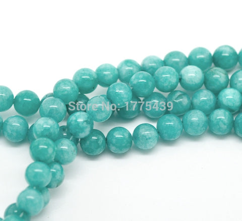 Free Shipping Wholesale 4 6 8 10 12mm Natural Blue Amazonite Round loose stone jewelry Beads  agat Beads 15" DIY