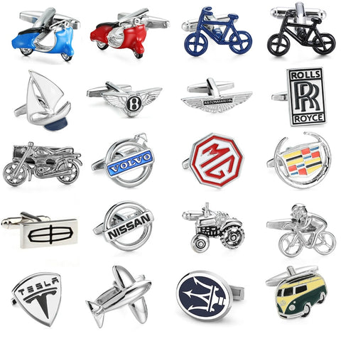 Free delivery, high quality men's shirt cufflinks brand new car logo button MG/VOLVO/ Lincoln / Cadillac / Tesla Cufflinks