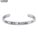 Friendship Bracelet Best Friends BFF Bracelet Cuff Bangle Not Sisters By Blood But Sisters By Heart/Best B*tches Jewelry Women