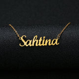 Gold Silver Color Personalized Custom Name Pendant Necklace Customized Cursive Nameplate Necklace Women Handmade Birthday Gift