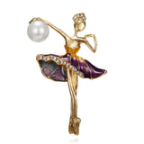 Gymnastics Girl Brooches for Women Cute Enamel Pin Bijouterie High Quality Corsage Fashion Wedding Bride Jewelry