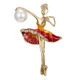 Gymnastics Girl Brooches for Women Cute Enamel Pin Bijouterie High Quality Corsage Fashion Wedding Bride Jewelry