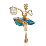 Gymnastics Girl Brooches for Women Cute Enamel Pin Bijouterie High Quality Corsage Fashion Wedding Bride Jewelry