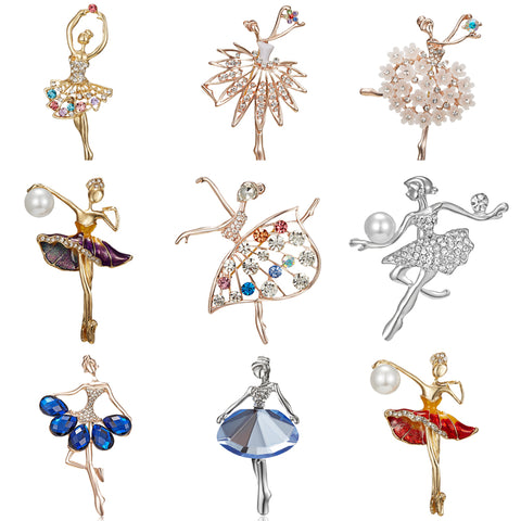 Gymnastics Girl Brooches for Women Cute Enamel Pin Bijouterie High Quality Corsage Fashion Wedding Bride Jewelry