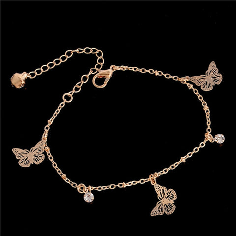 H:HYDE Sweet Simple Butterfly Shape Anklet Bracelet Chain Ankel Beach Foot Sandal Diomedes for Women Gift chaine cheville