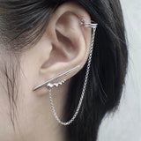 HZ New Butterfly Fairy Exaggeration 2019 Tassel Elegant Cool Unique Ear Bone Clip Silver Dangle Earrings For Women Jewelry Gifts
