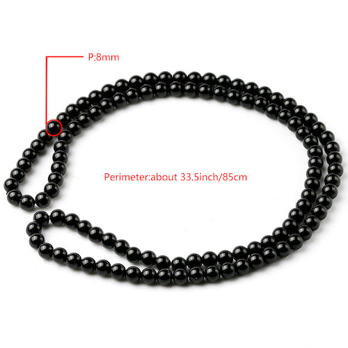 Handmade Bright Black Onyx Natural Energy Stone Beads Knot Long Necklace For Men Women Lucky Unisex Jewelry New Arrivals