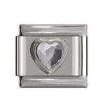 Hapiship Italian Charm 9mm Width Original Daisy Heart Charm Fit 9mm Bracelet Stainless Steel Jewelry Making DJ33