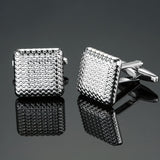 High quality Enamel copper material laser metal line, lattice cuff fashion men's French shirts cuffs Cufflinks wholesale