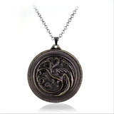 Hot Game Of Thrones Necklaces Song Of Lce And Fire Torque Targaryen Dragon Metal Pendant Women Men Choker Jewelry Accessories