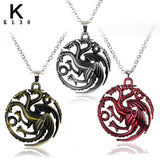 Hot Game Of Thrones Necklaces Song Of Lce And Fire Torque Targaryen Dragon Metal Pendant Women Men Choker Jewelry Accessories