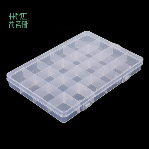 Hot Selling 24 Slots Plastic Storage Box Case Transparent Rectangle Organizer Beads Earring Jewelry Container 2017 New Arrival