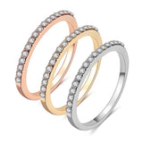 Hot couple ring women single row drill ring ring rose gold jewelry