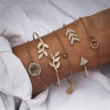 IF ME Bohemian Geometric Stone Bracelet Set for Women Vintage Rope Taseel Sequin Moon Map Elephant Heart Leaf Female Jewelry NEW