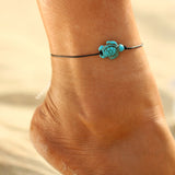 IF ME Bohemian Multiple Layers Starfish Turtle Beads Anklets For Women Vintage Boho Shell Chain Anklet Bracelet Beach Jewelry