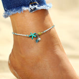 IF ME Bohemian Star Beads Stone Anklets for Women Vintage woven Rope Pendant Bracelet on Leg Anklet Beach Ankle Jewelry New Gift