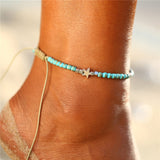 IF ME Bohemian Star Beads Stone Anklets for Women Vintage woven Rope Pendant Bracelet on Leg Anklet Beach Ankle Jewelry New Gift