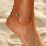IF ME Bohemian Star Beads Stone Anklets for Women Vintage woven Rope Pendant Bracelet on Leg Anklet Beach Ankle Jewelry New Gift