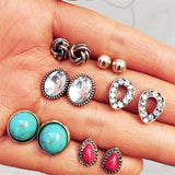 IF ME Vintage Stud Earrings Set Mixed for Women Bohemian Gold Color Leaf Flower Stone Statement Hang Brincos Jewelry 2019 NEW