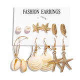 IF ME Vintage Stud Earrings Set Mixed for Women Bohemian Gold Color Leaf Flower Stone Statement Hang Brincos Jewelry 2019 NEW