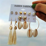 IF ME Vintage Stud Earrings Set Mixed for Women Bohemian Gold Color Leaf Flower Stone Statement Hang Brincos Jewelry 2019 NEW