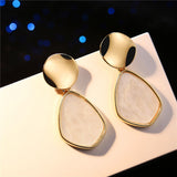 IF YOU Korean Vintage Geometric Dangle Earring For Women Round Heart Gold Color Fashion Drop Earrings brincos Jewelry 2019 New