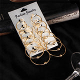 IF YOU Rose Gold Color Circle Oversize Earring Set For Women Vintage Wide Statement Hoop Earring Ladies Jewelry Wholesale 2019