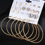 IF YOU Rose Gold Color Circle Oversize Earring Set For Women Vintage Wide Statement Hoop Earring Ladies Jewelry Wholesale 2019