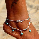 IPARAM Multi Layer Star Pendant Anklet Foot Chain 2019 New Summer Yoga Beach Leg Bracelet Charm Anklets Jewelry Gift