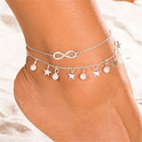 IPARAM Multi Layer Star Pendant Anklet Foot Chain 2019 New Summer Yoga Beach Leg Bracelet Charm Anklets Jewelry Gift