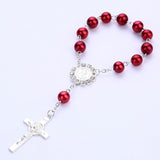 Imitation Pearl Beads Catholic Rosary Catholic Holy Communion silver color Wings Crucifix Pendants Bracelet nice gift