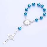 Imitation Pearl Beads Catholic Rosary Catholic Holy Communion silver color Wings Crucifix Pendants Bracelet nice gift