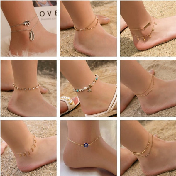 Imixlot Anklets Sandalia Feminina 2019 New Women Gril Tassel Chain Bells Sound Metal Anklet Ankle Bracelet Foot Jewelry Beach