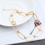 Ingemark Korean Sweet Love Heart Choker Necklace Statement Girlfriend Gift Cute Gold Silver Necklace Jewelry Collier Femme 2018