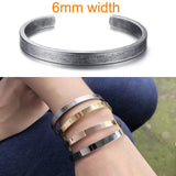 Inspirational Cuff Bracelet Bangle For Women Rose Gold Silver Engraved Mantra Bracelets Wife Fiance Personalized Gifts