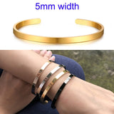 Inspirational Cuff Bracelet Bangle For Women Rose Gold Silver Engraved Mantra Bracelets Wife Fiance Personalized Gifts