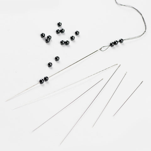JHNBY 30PCS Stainless Steel Beading Needles for beads Threading String Tambour/Jewelry Bracelet Necklace Making Tools Pins DIY