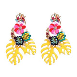 JURAN ZA Multicolored Fashion Resin Flower Long Earrings 2019 New Designs Bohemia Handmade Petal Dangle Earrings For Women Gift