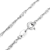 JewelryPalace 100% Genuine 925 Sterling Silver Necklace Ingot Twisted Trace Belcher Snake Bar Singapore Box Chain Necklace Women