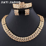 Jiayijiaduo African Wedding Jewelry Dubai Gold Color Jewelry Sets Romantic Color Design Jewelry Sets Necklace Drop Shipping