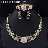 Jiayijiaduo African Wedding Jewelry Dubai Gold Color Jewelry Sets Romantic Color Design Jewelry Sets Necklace Drop Shipping