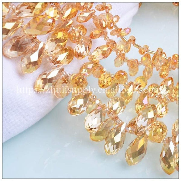 JuleeCrystal Teardrop Beads Colorful All Size Available Crystal Glass Beads For Jewelry Making